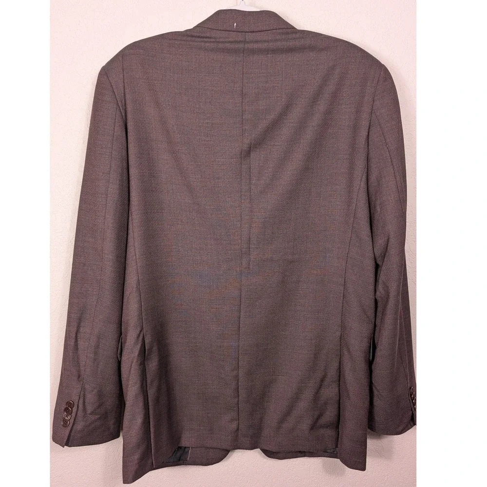 John Varvatos USA Men's Houndstooth Wool Blazer Jacket Size‎ 42L Burgundy Brown